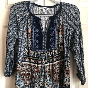Code Bleu Medium Boho Blouse